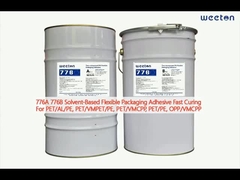 776A 776B Op oplosmiddel gebaseerde flexibele verpakkingen Kleefmiddel met snelle harding voor PET/AL/PE, VMCPP, PE, OPP/VMCPP